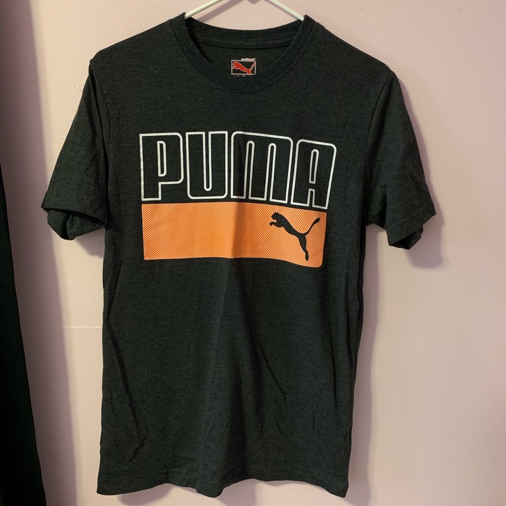 PUMA GRAY AND ORANGE T-SHIRT